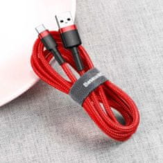 BASEUS Baseus Cafule nylon USB / USB-C QC3.0 2A 3M piros kábel (CATKLF-U09)