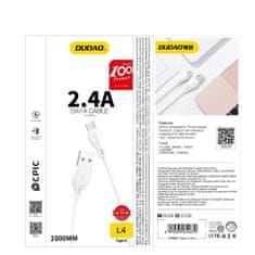 DUDAO Dudao USB / Lightning kábel 2.4A 1m fehér (L4L 1m fehér)