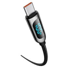 BASEUS Baseus USB-C - USB-C 100 W (20 V / 5 A) 1 m PD kábel kijelzővel fekete (CATSK-B01)