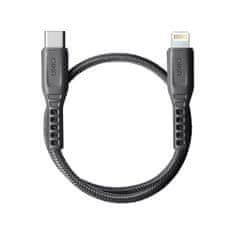 UNIQ Uniq Flex USB-C / Lightning 18W nejlon kábel 30 cm - szürke