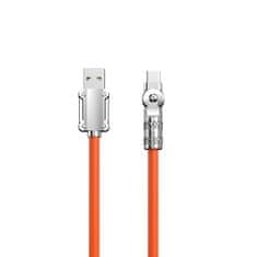 DUDAO Szögletes kábel USB - USB C 120W 180° forgatás Dudao 120W 1m - narancssárga
