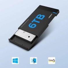 Ugreen Ugreen HDD SSD ház SATA 2.5'' USB 3.2 micro USB SuperSpeed + 0.5m kábel fekete