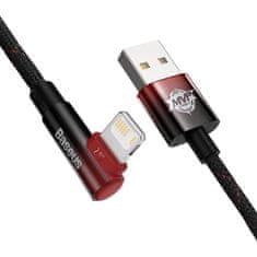 BASEUS Baseus MVP 2 USB / Lightning oldalsó csatlakozó kábel 1m 2.4A piros (CAVP000020)