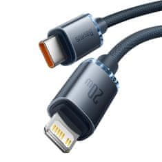 BASEUS Baseus Crystal Shine USB-C - Lightning 20W kábel 2m fekete (CAJY000301)
