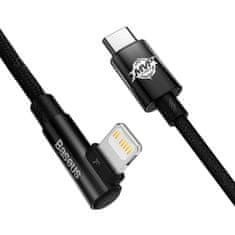 BASEUS Baseus MVP 2 hajlított PD kábel USB-C / Lightning csatlakozóval 1m 20W fekete (CAVP000201)