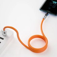 DUDAO Szögletes kábel USB C - USB C 120W 1m forgatás 180° Dudao - narancssárga