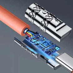 DUDAO Szögletes kábel USB C - USB C 120W 1m forgatás 180° Dudao - narancssárga
