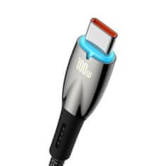 BASEUS Baseus Glimmer USB-A - USB-C 100W 480Mbps gyors töltőkábel 2m fekete