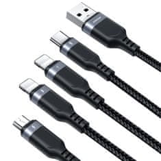 Joyroom USB 4in1 USB-A - USB-C / 2 x Lightning kábel 1.2m Joyroom S-1T4018A18 fekete