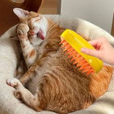 Netscroll Sokoldalú gőzös tisztítókefe macskáknak és kutyáknak, hordozható eszköz az ápoláshoz és tisztításhoz, finom és hatékony háziállat-szőr eltávolítás, környezetbarát, egyszerű használat, Brushy
