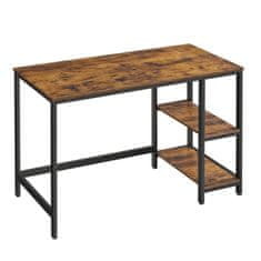VASAGLE Íróasztal polcokkal, vintage, fekete, barna 120x60x75 cm