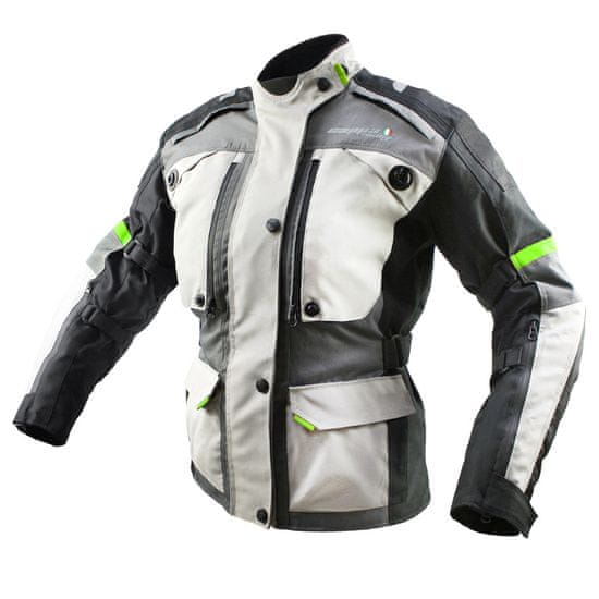 Cappa Racing Bunda moto dámská FIORANO textilní šedá / bílá