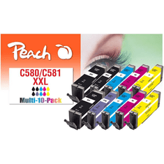 Peach PI100-437 tintapatron 10 dB Kompatibilis Extra (szuper) kapacitású Fekete, Cián, Magenta, Fotó, kék, Sárga (PI100-437)