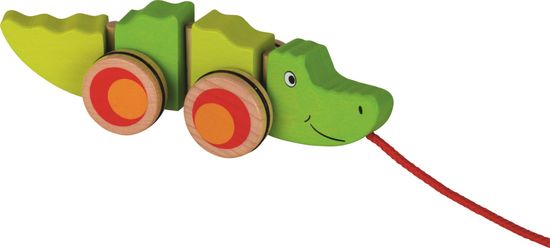 Goki Fából készült vontató krokodil