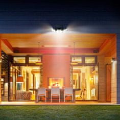 Netscroll 3 oldalas falra szerelhető napelemes lámpa mozgásérzékelővel, napelemes fény 360°-os forgással, 8 órás üzemidő, vízálló, udvar, garázs, kert, terasz, bejárati ajtó megvilágítására, TripleSolar