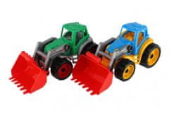 Teddies Traktor/rakodó/kotró vödörrel műanyag szabadonfutó 2 színű 12m+