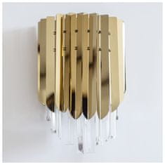BELLA arany fali lámpa kristályokkal, magas fényű 30cm x 24 cm 11600fal