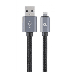 Gembird Cablexpert USB -> Lightning kábel 1.8m fekete-szürke (CCB-mUSB2B-AMLM-6) (CCB-mUSB2B-AMLM-6)