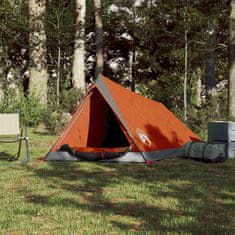 Greatstore 185T taft 2 személyes szürke-narancs sátor 200 x 120 x 88/62 cm