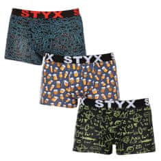 Styx 3PACK férfi boxeralsó art sport gumi több színben (3G12672/2) - méret M