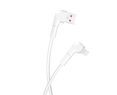 maXlife MXUC-09 ferde kábel USB - Lightning 1,0 m 2,4 A fehér (OEM0101207)