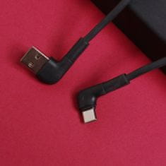 maXlife MXUC-09 ferde kábel USB - USB-C 1,0 m 3A fekete (OEM0101208)