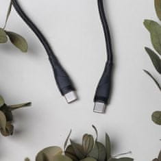 maXlife MXUC-08 kábel USB-C - USB-C 1,0 m 60 W fekete nylon (OEM0101189)