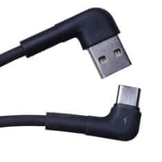 maXlife MXUC-09 ferde kábel USB - USB-C 1,0 m 3A fekete (OEM0101208)