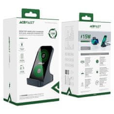 AceFast 15W vezeték nélküli Qi induktív telefon töltő állvány szürke E14 Acefast