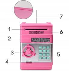 Dexxer Elektronikus széf PIN nyíló rózsaszín