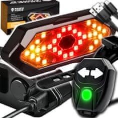 Dexxer Kerékpár akkumulátor. LED-es hátsó lámpa USB irányjelző funkcióval + kürt