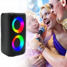 Dexxer Aku. hordozható LED RGB bluetooth 5.0 hangszóró FM USB SD POWER BASS