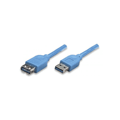 Techly 0.5m USB 3.0 A M/F USB kábel 0,5 M USB 3.2 Gen 1 (3.1 Gen 1) USB A Kék (ICOC-U3-AA-005-EX)
