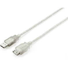 Equip 128750 USB kábel 1,8 M USB 2.0 USB A Ezüst, Átlátszó (128750)