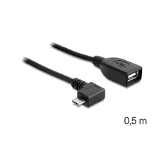 DELOCK USB Kabel A -> Micro-B 90°OTG Bu/St 0.50m sw (83271)