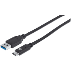Manhattan 354639 USB kábel 0,5 M USB 3.2 Gen 2 (3.1 Gen 2) USB C USB A Fekete (354639)
