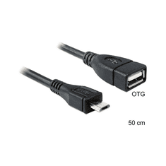 DELOCK USB Kabel A -> Micro-B OTG Bu/St 0.50m sw (83183)