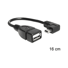 DELOCK USB Kabel A -> Mini-B Bu/St 0.16m 90° OTG sw (83245)