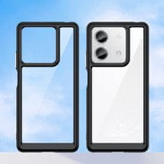 TKG Telefontok Xiaomi Redmi Note 13 5G - átlátszó hátlap tok, fekete szilikon kerettel