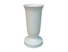 Temető váza KALICH nehéz műanyag fehér d12x24cm