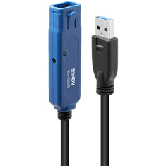 Lindy 43362 USB kábel 30 M USB 3.2 Gen 1 (3.1 Gen 1) USB A Fekete, Kék (43362)