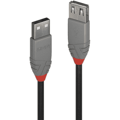 Lindy 36705 USB kábel 5 M USB 2.0 USB A Fekete, Szürke (36705)