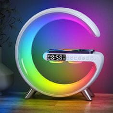X TECH RGB intelligens LED lámpa, digitális kijelzővel, telefontöltéssel, ébresztő funkcióval
