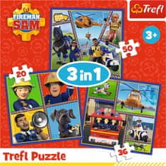 Trefl Puzzle Fireman Sam: Sam's Day 3 az 1-ben (20,36,50 darab)
