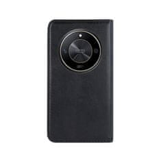 TKG Telefontok Honor X50 5G - Smart Magnetic fekete szilikon keretes mágneses könyvtok