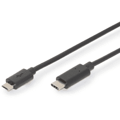 Digitus Anschlusskabel USB TypC -> mikroB St/St 1,8m schwarz (AK-300137-018-S)