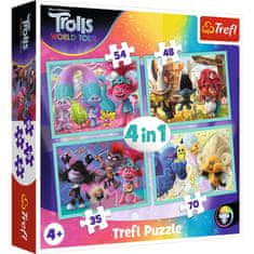 Trefl Puzzle Trolls 2: World Tour 4 az 1-ben (35,48,54,70 darab)