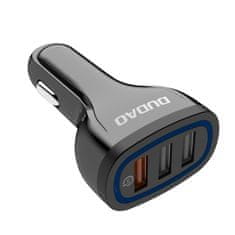 DUDAO Gyorstöltés 3.0 QC3.0 2.4A 18W 3x USB autós töltő fekete R7S Dudao