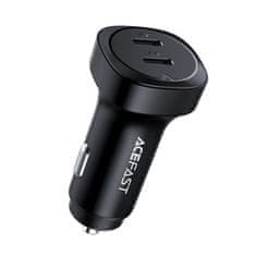 AceFast Autótöltő 72W 2x USB-C PPSPD Quick Charge 3.0 AFC FCP fekete B2 fekete Acefast