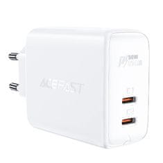 AceFast GaN USB-C 50W PD QC 3.0 AFC FCP fehér A29 fehér Acefast hálózati töltő